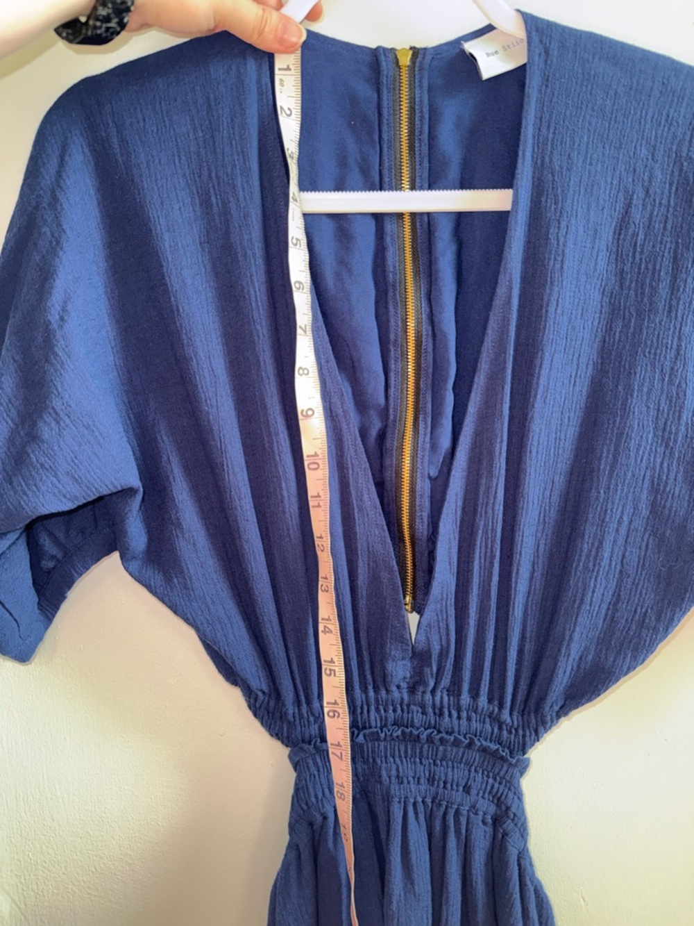 Rue Stiic Zion Maxi Dress in Navy Linen Blend - Open Back - Picture 16 of 16